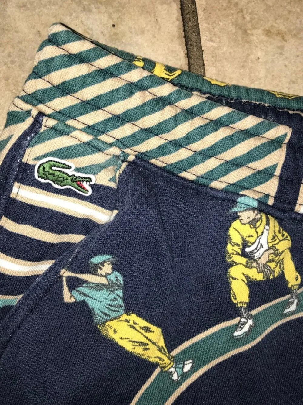 Men's Vintage Lacoste Live Scarf Shirt & Shorts Set-Golf, Tennis, Chains-Size 2X
